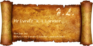 Hrivnák Liander névjegykártya
